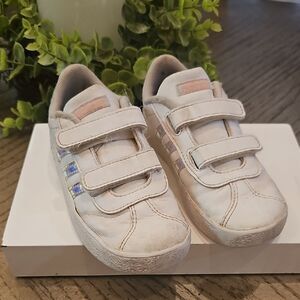Adidas White Sneakers with Velcro Straps Size 10